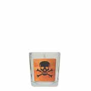 Orange Skull & Cross Bones Cube in Square Glass