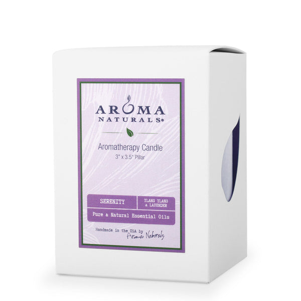 Serenity Lavender & Ylang Ylang 3"x3.5" Pillar Candle Carton