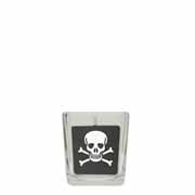 Black Skull & Cross Bones Cube in Square Glass